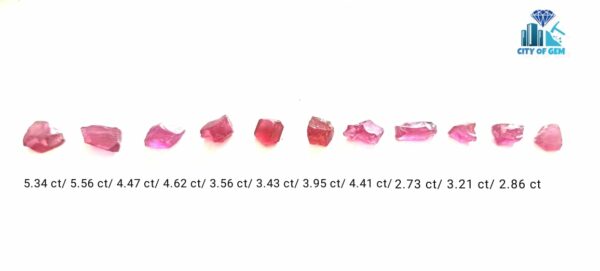 Elahera Garnet - Ceylon Natural Rhodolite Garnet Rough Gemstones Lot - city of gem Ratnapura
