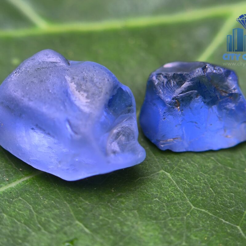 Facet Grade Ceylon Natural Blue Sapphire Rough Couple