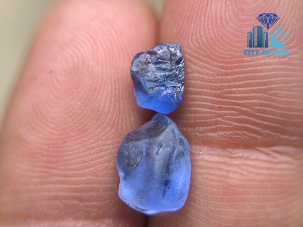 Facet Grade Ceylon Natural Blue Sapphire Rough Couple