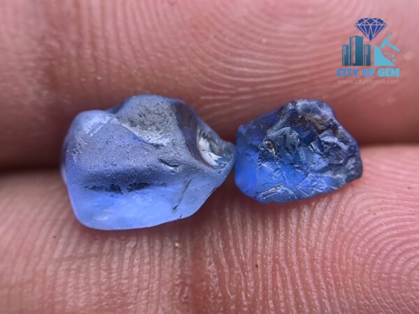 Facet Grade Ceylon Natural Blue Sapphire Rough Couple