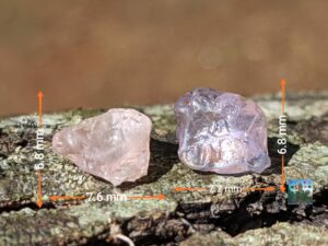 Ceylon Natural Light Violet Sapphire and Light Peach Sapphire Rough Gemstones