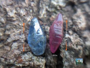 Natural Small Sapphire Crystal Couple