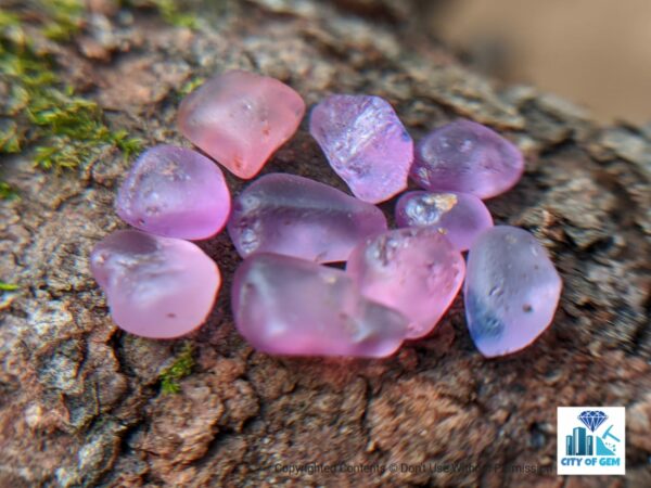 CEYLON NATURAL PINK SAPPHIRE ROUGH GEMSTONES LOT - city of gem Ratnapura