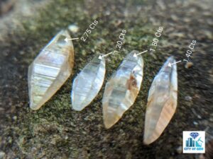 Ceylon Natural Double Terminated Colourless Sapphire Complete Crystals (Shiny glass body ) - city of gem Ratnapura