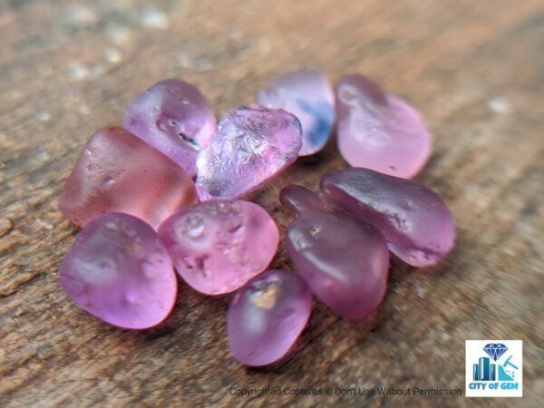 CEYLON NATURAL PINK SAPPHIRE ROUGH GEMSTONES LOT - city of gem Ratnapura