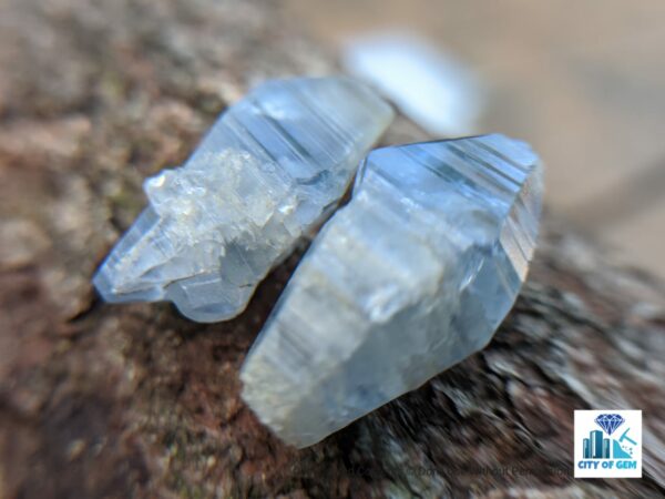 Ceylon Natural Double Terminated Sapphire geuda (dungal) Complete Crystal Couple ( glass body ) - city of gem Ratnapura