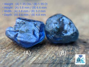 Ceylon Natural Royal Blue Sapphire Rough Gemstone - city of gem Ratnapura