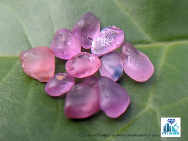 CEYLON NATURAL PINK SAPPHIRE ROUGH GEMSTONES LOT - city of gem Ratnapura