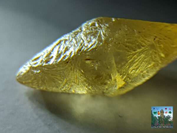Ceylon Natural Yellow Sapphire Alluvial Crystal with Amazing Natural Body Carvings ( Collector peice, not for faceting) - city of gem Ratnapura