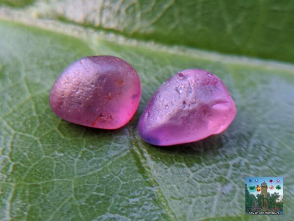 CEYLON NATURAL PINK SAPPHIRE ROUGH GEMSTONE COUPLE - city of gem Ratnapura