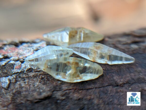 Ceylon Natural Double Terminated Colourless Sapphire Complete Crystals (Shiny glass body ) - city of gem Ratnapura