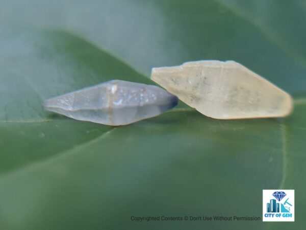 Ceylon Natural Double Terminated Sapphire Complete Crystal Couple (rough glass body ) - city of gem Ratnapura