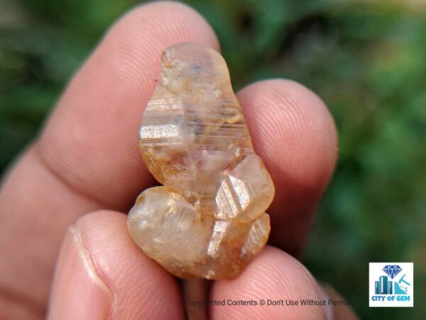 Ceylon Natural Sapphire Twin Crystal ( Rough Glass Body ) - city of gem Ratnapura