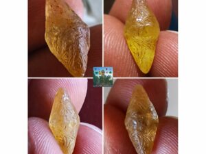 Ceylon Natural Yellow Sapphire Alluvial Crystal with Amazing Natural Body Carvings ( Collector peice, not for faceting) - city of gem Ratnapura