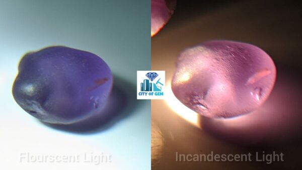 Ceylon Natural Colour Shifting Sapphire Rough Gemstone ( Colour shifting Violet to Pink ) - city of gem Ratnapura