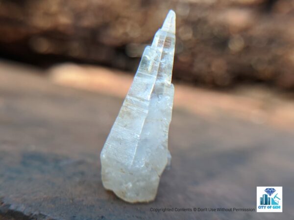 _Ceylon Natural Colourless Sapphire Crystal with Growth Marks ( Glass Body ) - city of gem Ratnapura