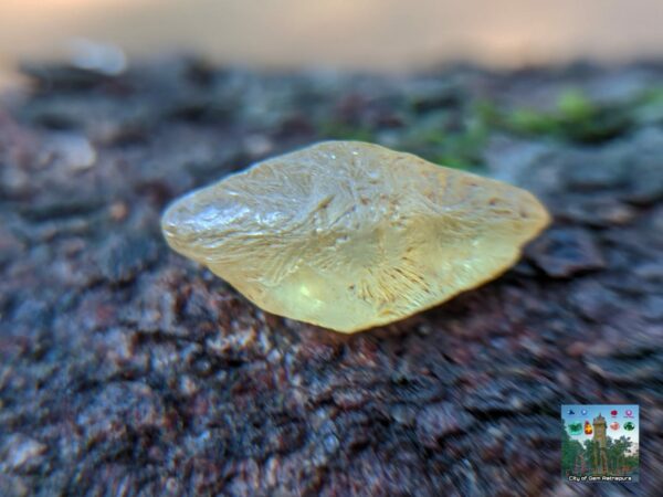 Ceylon Natural Yellow Sapphire Alluvial Crystal with Amazing Natural Body Carvings ( Collector peice, not for faceting) - city of gem Ratnapura