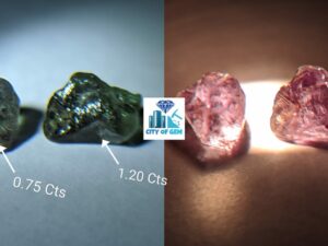 Rare Natural Chrysoberyl Alexanderite Rough Gemstones Couple - city of gem Ratnapura