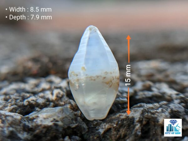 Ceylon Natural Geuda Heating Sapphire Terminated Complete Crystal ( Rough Glass Body ) - city of gem Ratnapura