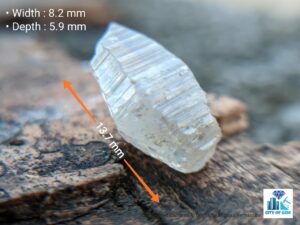 Ceylon Natural Colourless Sapphire Terminated Crystal ( Shinny Glass Body with growth marks ) - city of gem Ratnapura