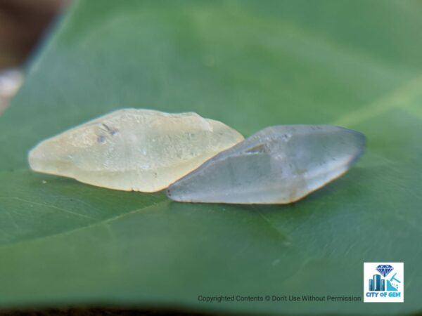 Ceylon Natural Double Terminated Sapphire Complete Crystal Couple (rough glass body ) - city of gem Ratnapura