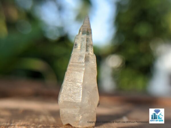 _Ceylon Natural Colourless Sapphire Crystal with Growth Marks ( Glass Body ) - city of gem Ratnapura