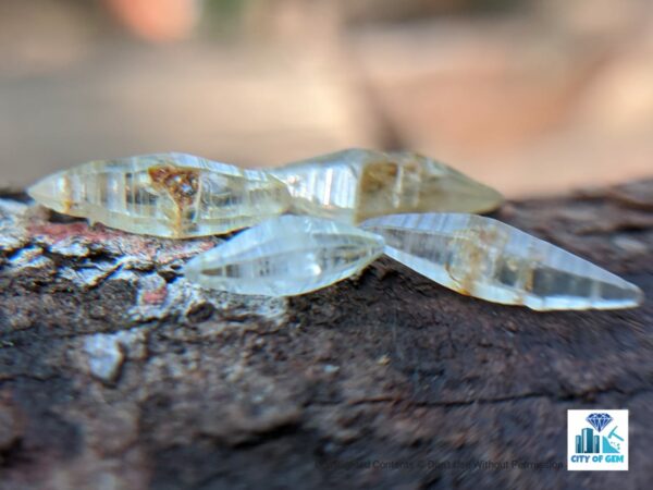 Ceylon Natural Double Terminated Colourless Sapphire Complete Crystals (Shiny glass body ) - city of gem Ratnapura