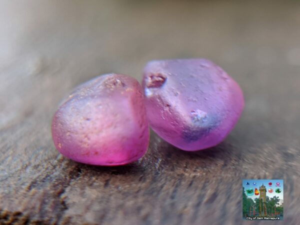 CEYLON NATURAL PINK SAPPHIRE ROUGH GEMSTONE COUPLE - city of gem Ratnapura