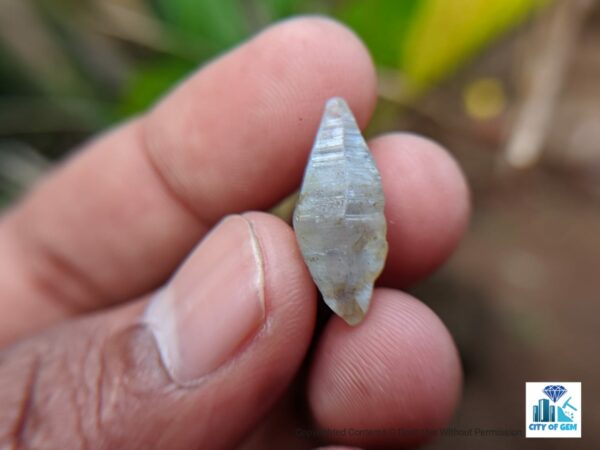 Ceylon Natural Colourless Double Terminated Sapphire Complete Crystal (shiny glass body ) - city of gem Ratnapura