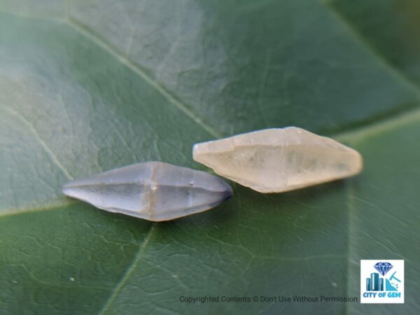 Ceylon Natural Double Terminated Sapphire Complete Crystal Couple (rough glass body ) - city of gem Ratnapura