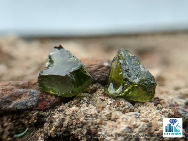 Ceylon Natural Green Zircon Rough Gemstones - city of gem Ratnapura