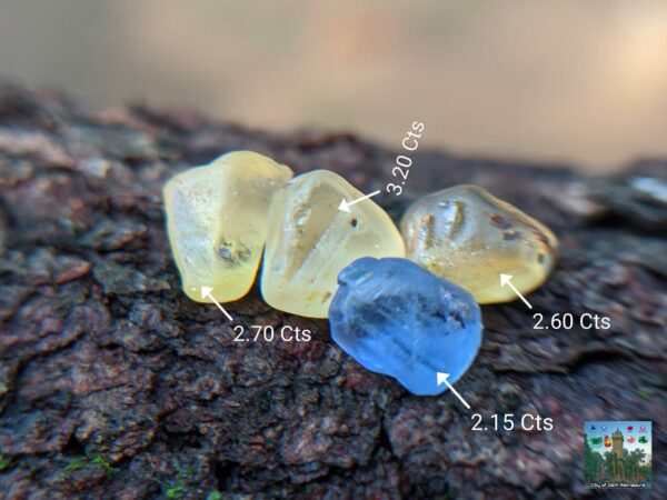 CEYLON NATURAL BLUE SAPPHIRE AND YELLOW SAPPHIRES LOT - city of gem Ratnapura