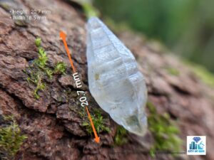 Ceylon Natural Colourless Double Terminated Sapphire Complete Crystal (shiny glass body ) - city of gem Ratnapura