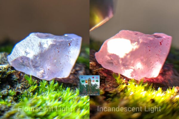 _Ceylon Natural Colour Shifting Violet Sapphire Rough Gemstone ( Colour shifting Violet to Pink ) - city of gem Ratnapura