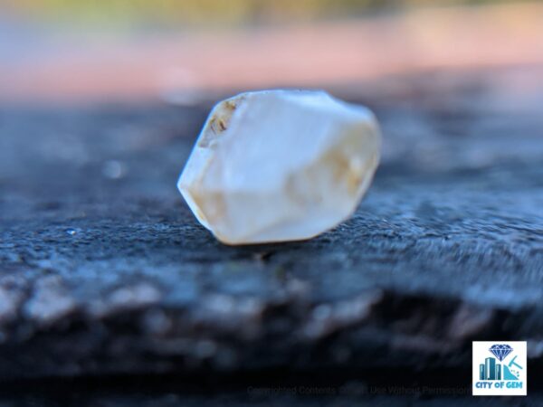 Ceylon Natural Colourless Sapphire Crystal ( Rough Glass Body ) - city of gem Ratnapura