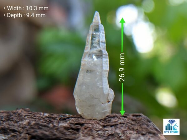_Ceylon Natural Colourless Sapphire Crystal with Growth Marks ( Glass Body ) - city of gem Ratnapura