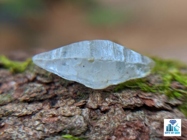 Ceylon Natural Colourless Double Terminated Sapphire Complete Crystal (shiny glass body ) - city of gem Ratnapura