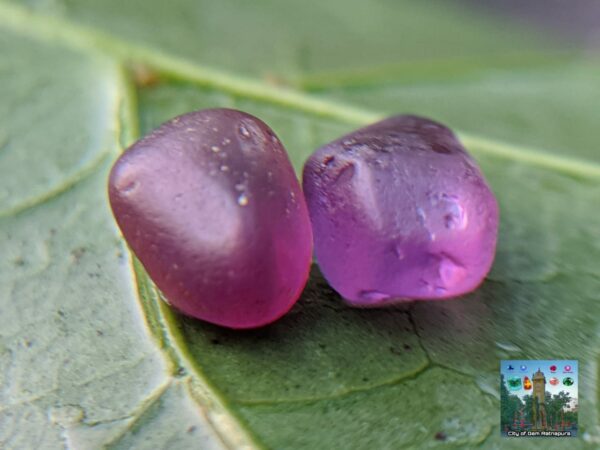 CEYLON NATURAL PINK SAPPHIRE ROUGH GEMSTONE COUPLE - city of gem Ratnapura