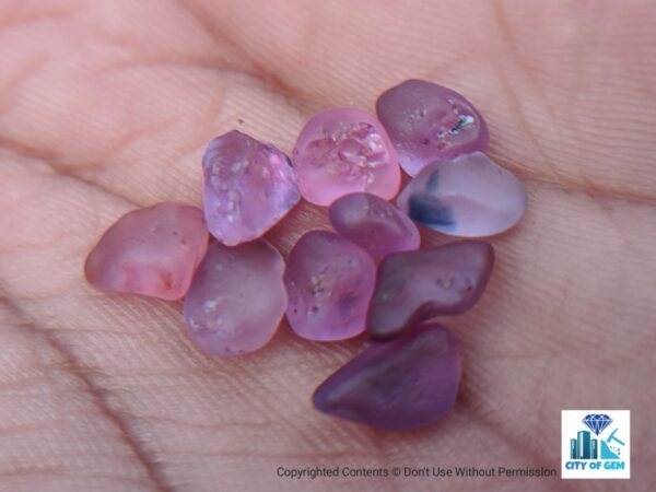 CEYLON NATURAL PINK SAPPHIRE ROUGH GEMSTONES LOT - city of gem Ratnapura