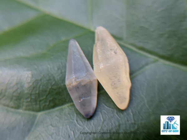 Ceylon Natural Double Terminated Sapphire Complete Crystal Couple (rough glass body ) - city of gem Ratnapura