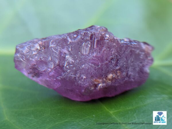 Ceylon Natural Pinkish-purple Sapphire Crystal ( Rough Glass Body ) - city of gem Ratnapura