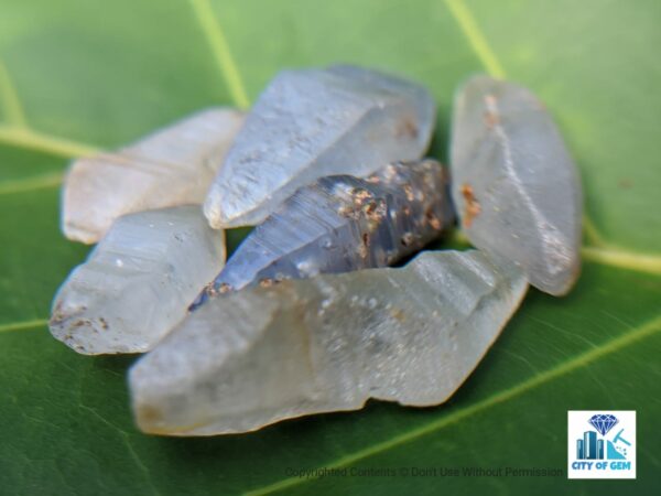 Ceylon Natural Sapphire Términated Crystal Lot ( Rough Glass Body ) - city of gem Ratnapura