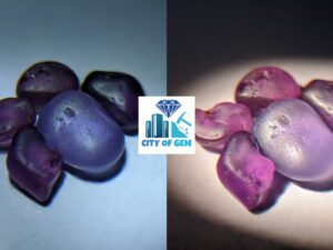 Ceylon Natural Violet and Purple Sapphires Rough Gemstones Lot with Colour Shifting