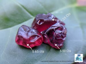Ceylon Natural Rhodolite Garnet Rough Gemstones Lot - city of gem Ratnapura