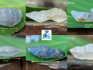 Ceylon Natural Sapphire Términated Crystal Lot ( Rough Glass Body ) - city of gem Ratnapura
