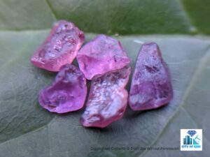 Natural Pink Sapphire Rough Gemstones Lot - city of gem Ratnapura