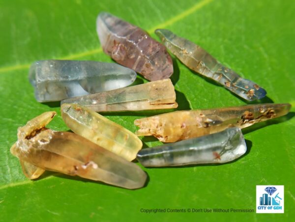 Ceylon Natural Sapphire Terminated Glass Body Crystal Lot - city of gem Ratnapura