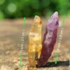 Ceylon Natural Double Terminated Complete Yellow & Pink Sapphire Crystal Couple - city of gem Ratnapura
