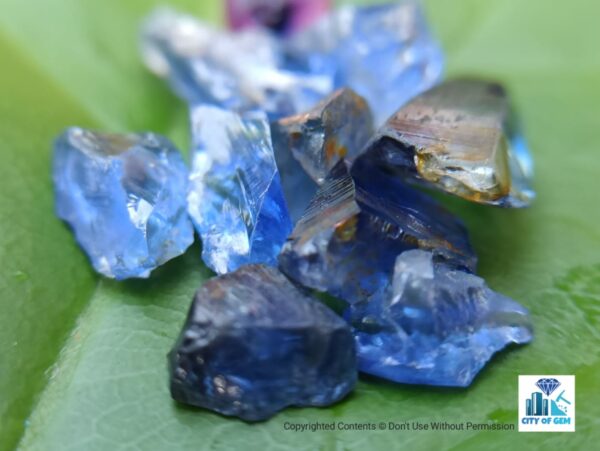 Ceylon Natural Small Sapphire Rough Lot - Pannila Blue - city of gem Ratnapura