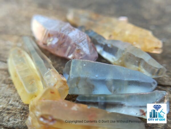 Ceylon Natural Sapphire Terminated Glass Body Crystal Lot - city of gem Ratnapura